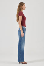 Load image into Gallery viewer, Daisy Lace Tee - Dark Cherry