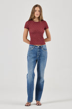 Load image into Gallery viewer, Daisy Lace Tee - Dark Cherry