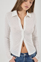Load image into Gallery viewer, Daisy Lace Long Sleeve Shirt - White