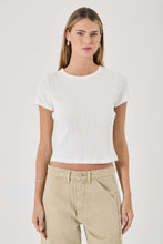 Load image into Gallery viewer, Pointelle Classic Tee - White