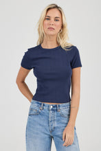 Load image into Gallery viewer, Pointelle Classic Tee - Navy