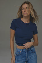 Load image into Gallery viewer, Pointelle Classic Tee - Navy