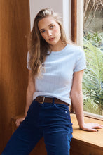 Load image into Gallery viewer, Pointelle Classic Tee - Dusty Blue