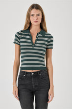 Load image into Gallery viewer, Lady Knit Polo Top - Deep Green