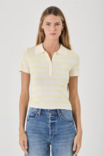 Load image into Gallery viewer, Lady Knit Polo Top - Pale Yellow