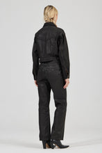 Load image into Gallery viewer, Cropped Denim Jacket - Espresso Coated