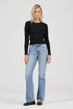 Load image into Gallery viewer, Pointelle Classic Long Sleeve Top - Black