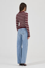 Load image into Gallery viewer, Lady Knit Top - Burgundy Stripe