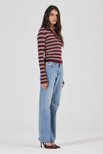 Load image into Gallery viewer, Lady Knit Top - Burgundy Stripe