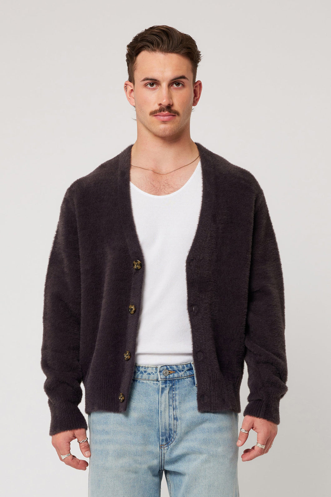 Shag Cardigan - Charcoal