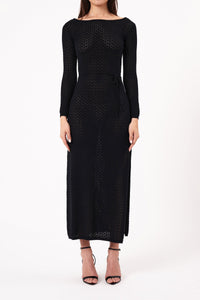 Bettina Diamond Knit Maxi - Black