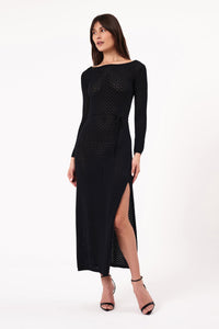 Bettina Diamond Knit Maxi - Black