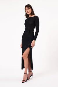 Bettina Diamond Knit Maxi - Black