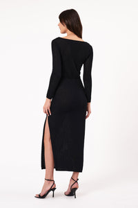 Bettina Diamond Knit Maxi - Black