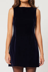 Shift Dress Velvet - Navy