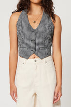 Load image into Gallery viewer, Halter Vest Gingham - Black
