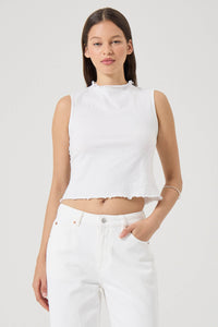 Crinkle Tank - White