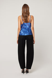 Burnout Cowl Neck Cami - Cobalt