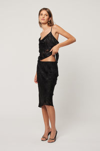 Burnout Slip Skirt - Black