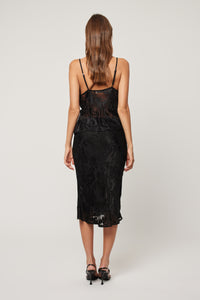 Burnout Slip Skirt - Black