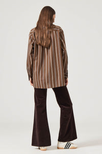 Brownstone Shirt - Cocoa Stripe