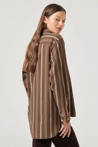 Brownstone Shirt - Cocoa Stripe