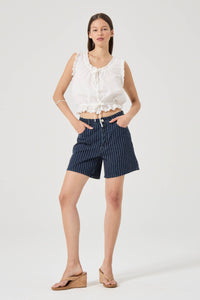 90's Relaxed Short - Indigo Stripe