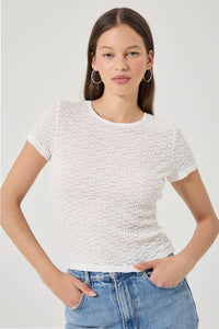 Daisy Lace Tee - Vintage White