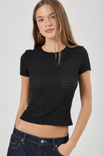 Load image into Gallery viewer, Daisy Lace Tee - Black
