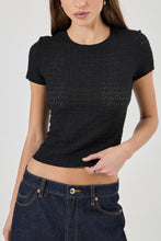 Load image into Gallery viewer, Daisy Lace Tee - Black
