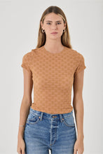 Load image into Gallery viewer, Daisy Lace Tee - Caramel
