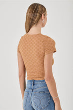 Load image into Gallery viewer, Daisy Lace Tee - Caramel
