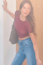 Load image into Gallery viewer, Daisy Lace Tee - Dark Cherry
