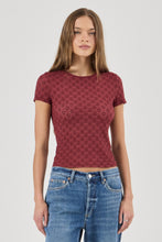 Load image into Gallery viewer, Daisy Lace Tee - Dark Cherry
