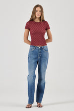 Load image into Gallery viewer, Daisy Lace Tee - Dark Cherry
