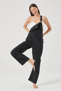Stevie Relaxed Overalls - Black Sand
