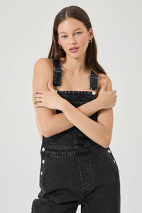 Stevie Relaxed Overalls - Black Sand