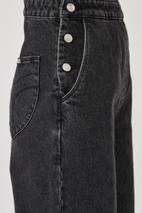 Stevie Relaxed Overalls - Black Sand
