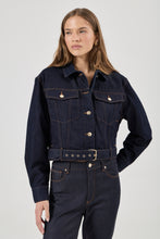 Load image into Gallery viewer, Belted Denim Jacket - Madame Indigo
