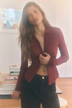 Load image into Gallery viewer, Daisy Lace Long Sleeve Shirt - Dark Cherry
