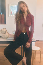 Load image into Gallery viewer, Daisy Lace Long Sleeve Shirt - Dark Cherry
