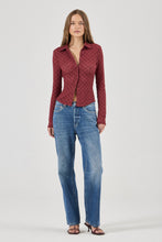 Load image into Gallery viewer, Daisy Lace Long Sleeve Shirt - Dark Cherry
