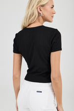 Load image into Gallery viewer, Pointelle Classic Tee - Black

