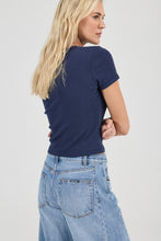 Load image into Gallery viewer, Pointelle Classic Tee - Navy
