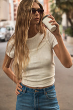 Load image into Gallery viewer, Pointelle Classic Tee - White
