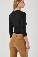 Load image into Gallery viewer, Studio Henley Long Sleeve Top - Black
