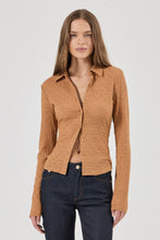 Load image into Gallery viewer, Daisy Lace Long Sleeve Shirt - Caramel
