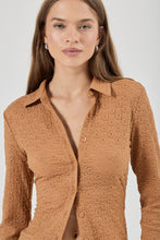 Load image into Gallery viewer, Daisy Lace Long Sleeve Shirt - Caramel
