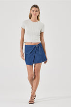 Load image into Gallery viewer, Lenny Wrap Mini Skirt - Blue Smoke
