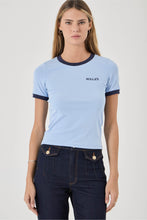 Load image into Gallery viewer, Classic Ringer Tee - Soft Blue
